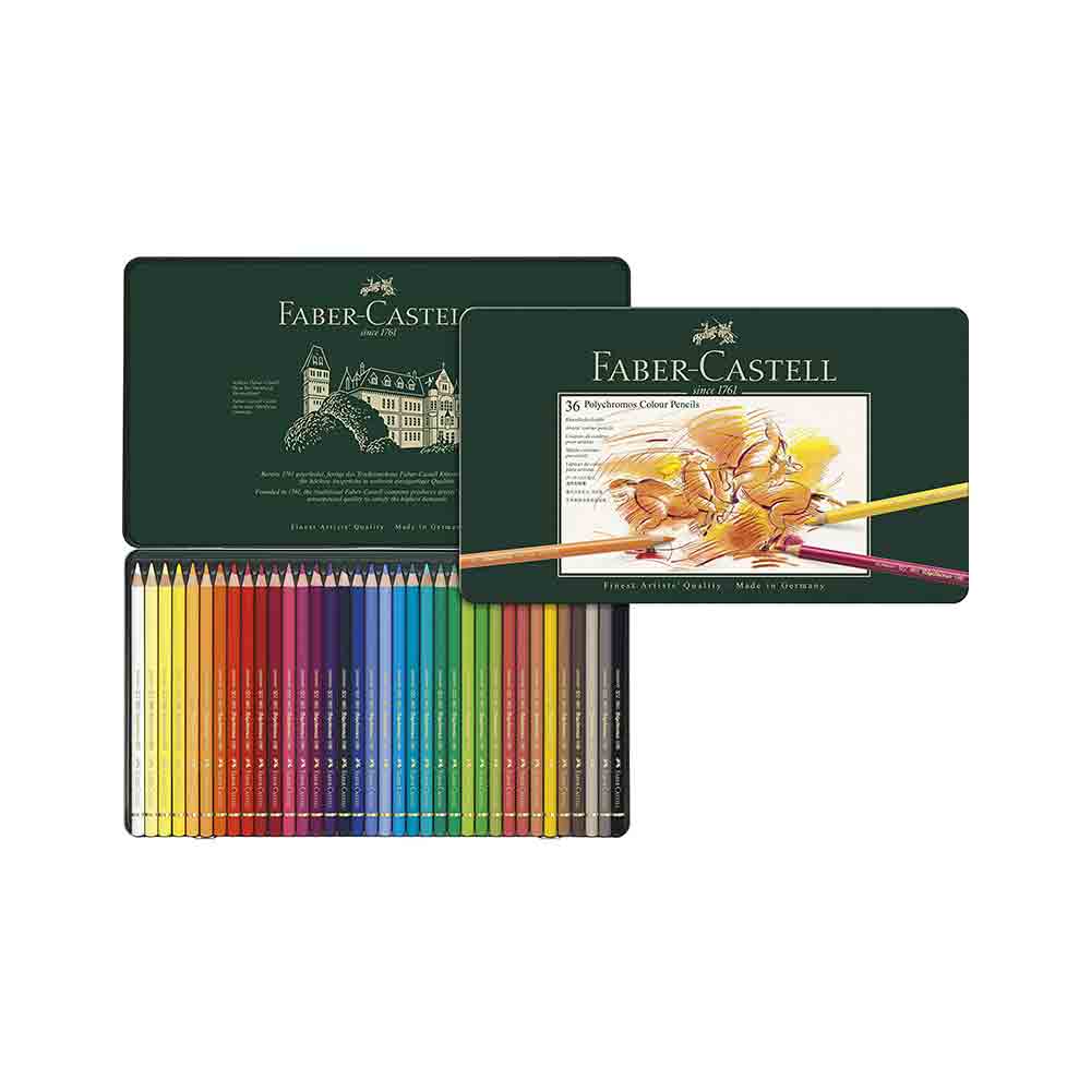 Lápices De Color Faber Castell Polychromos Caja Metálica - 36 Colores