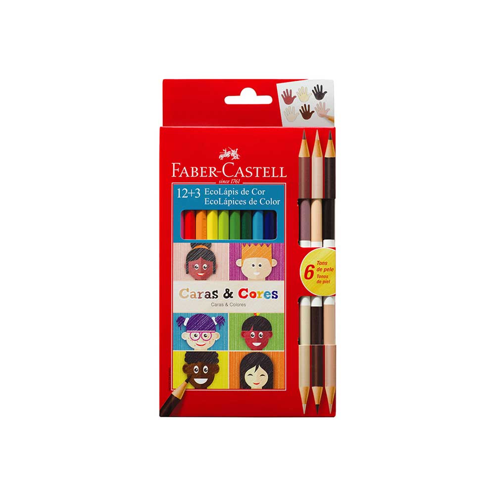 Lápices De Colores Faber Castell Caras & Colores Caja 12+3 Colores