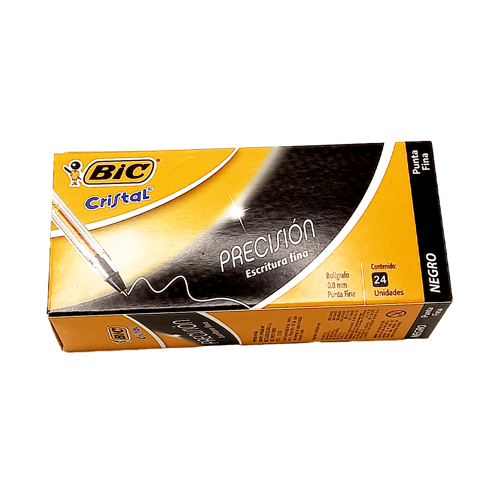  Bic Crystal Exact - Bolígrafos de punta fina (0.028 in), color  negro, caja de 20 : Productos de Oficina