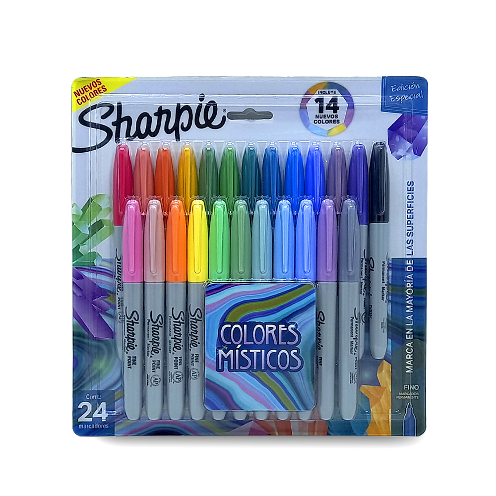 Marcador Sharpie Fino X24 Colores Místicos - Juan Marcet